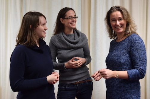 The project group: Jasmine Öjbro, Melanie Weirich and Christine Ericsdotter Nordgren. Photo by Språkstudion.