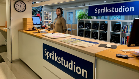 Foto av Språkstudions expeditionsdisk.